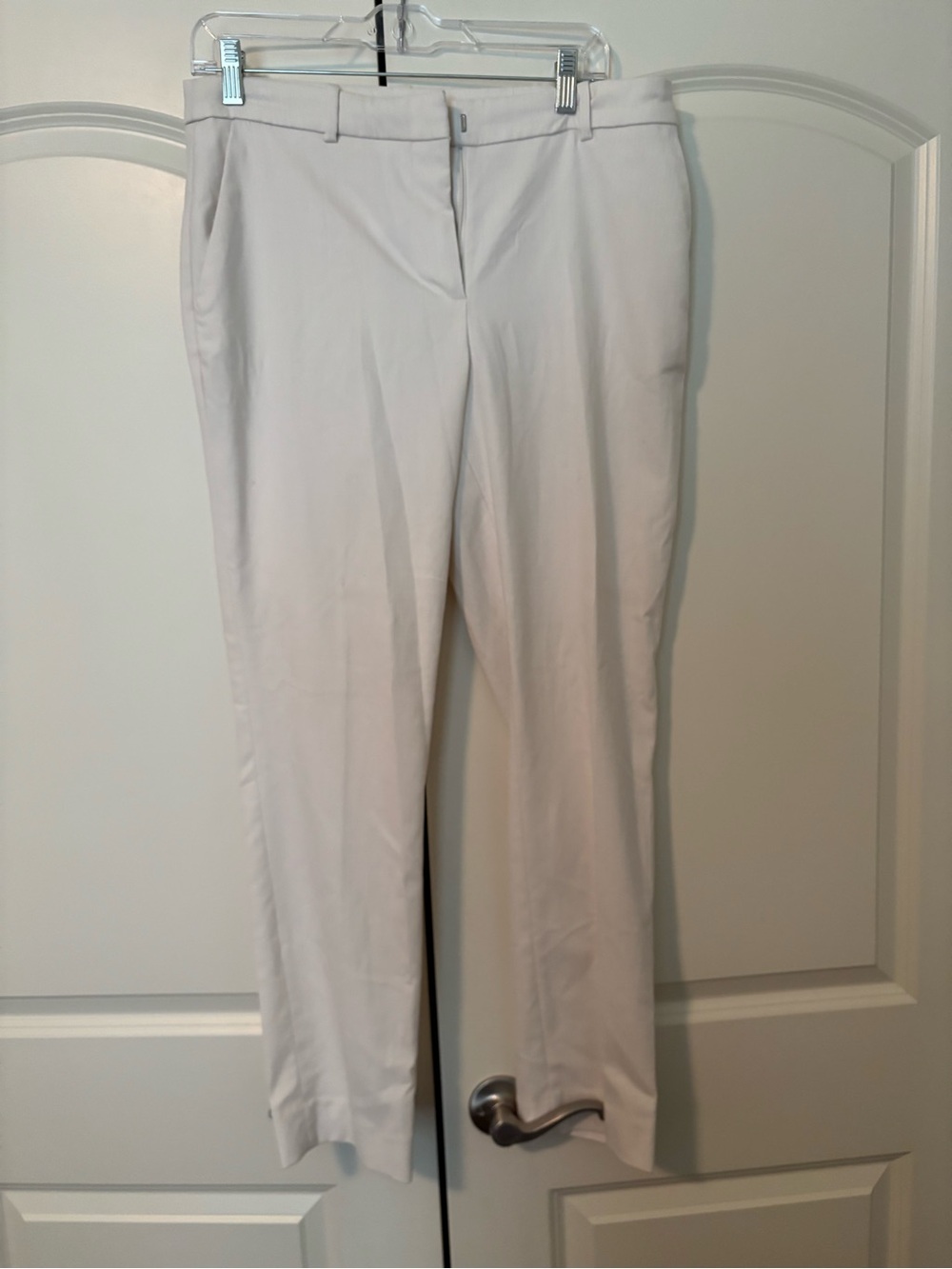 H&M Tailored Straight-Leg Dress Pants in White